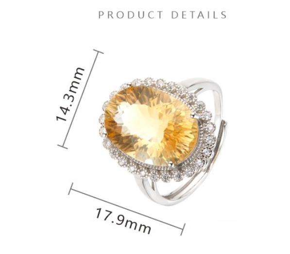 S925 Sterling Silver 18K Gold Natural Gemstone Ring-06